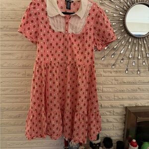 Hot Topic Pink Strawberry Print Dress